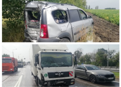 Под Воронежем фура столкнулась с Lada Largus перед пешеходным переходом