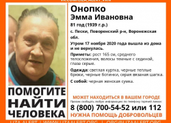 В Воронежской области пятые сутки ищут пропавшую бабушку