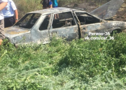 В Воронежской области легковушка сгорела дотла после столкновения с деревом