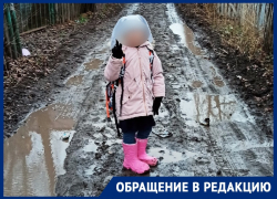 Родители носят детей на руках в школу из-за непроходимой дороги в Воронеже