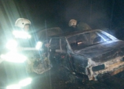 Минувшей ночью в Левобережном районе Воронежа сгорел автомобиль