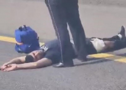 Появилось видео с места стрельбы по полицейским на воронежской трассе 