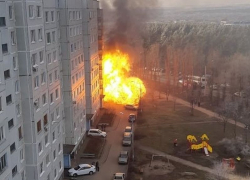 Опубликовано видео взрыва автомобиля в воронежском Шилово