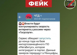 Фейк о контроле властей за скоростью интернета через «Госуслуги» распространили в Воронеже