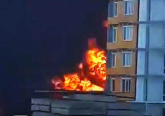 Грандиозный пожар в новом ЖК сняли на видео в Воронеже
