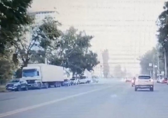 Момент падения дерева на машины попал на видео в Воронеже