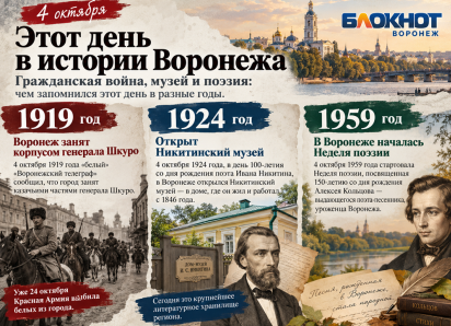 Гражданская война, музей и поэзия: чем запомнился этот день в Воронеже