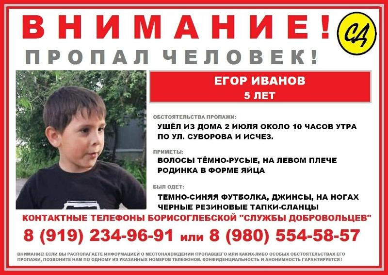 Пятилетний мальчик пропал в Воронежской области