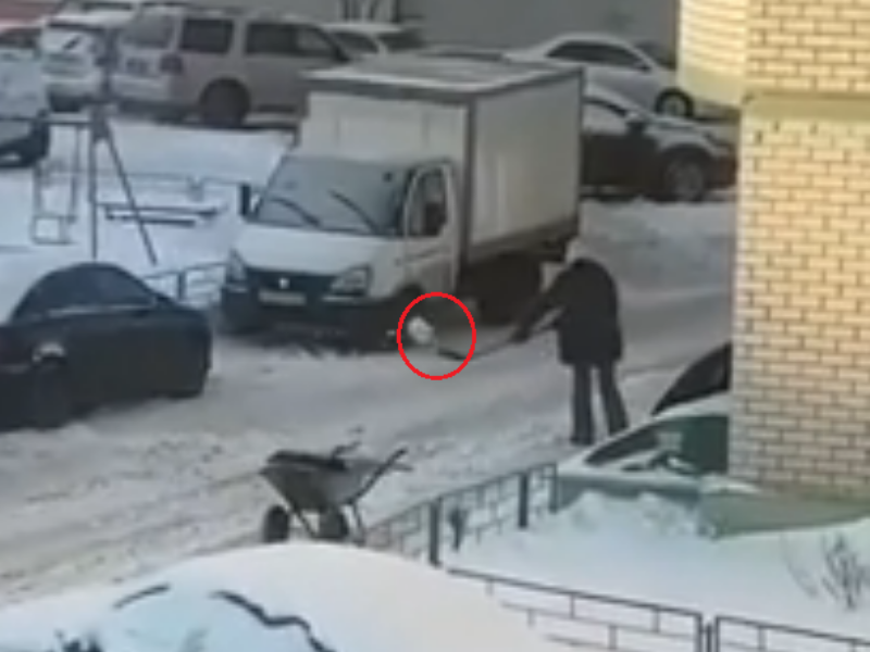Гомерически смешную уборку снега сняли на видео в Воронеже