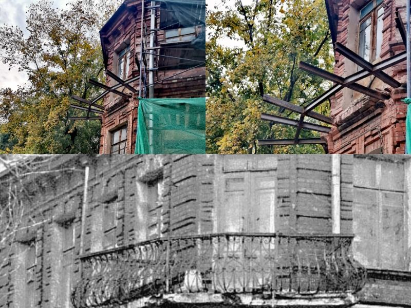 Утраченные балконы стали воссоздавать в историческом доме в центре Воронежа