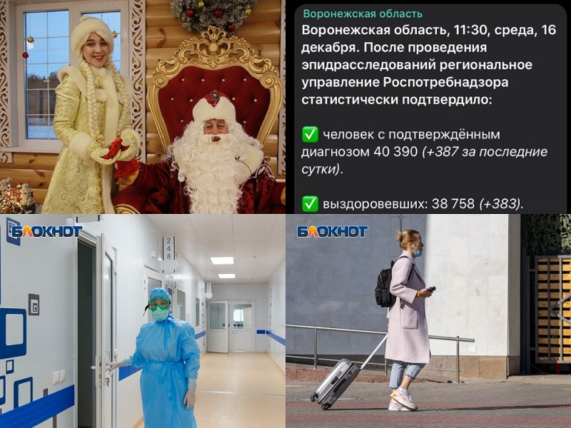 Коронавирус в Воронеже 16 декабря: + 387 зараженных, 19 смертей и состояние медиков после ковидной прививки