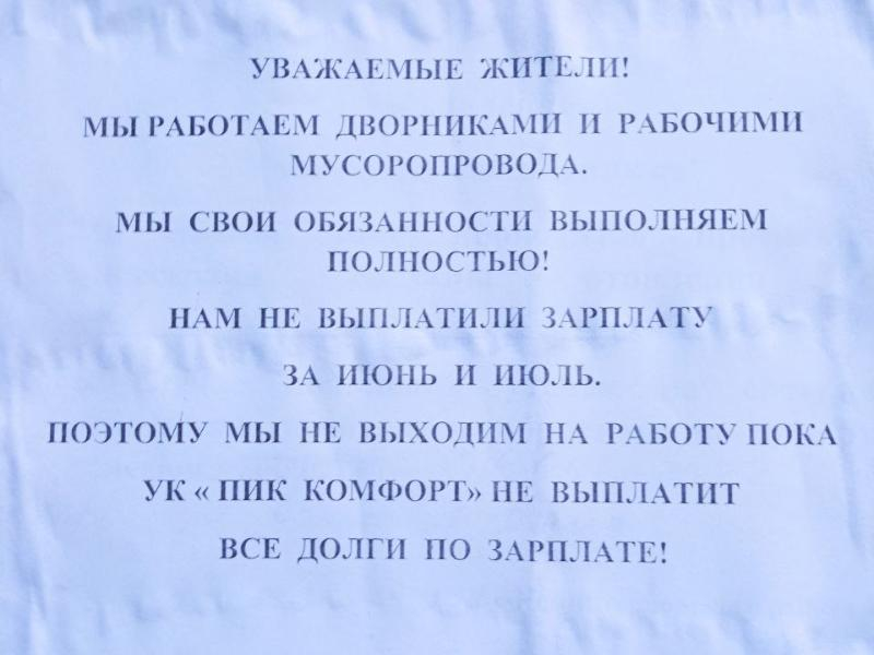 Воронежские дворники объявили забастовку