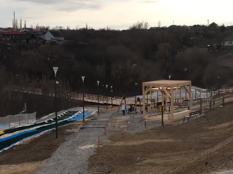 Как выглядит строящийся парк «Крымская горка», показали в Воронежской области