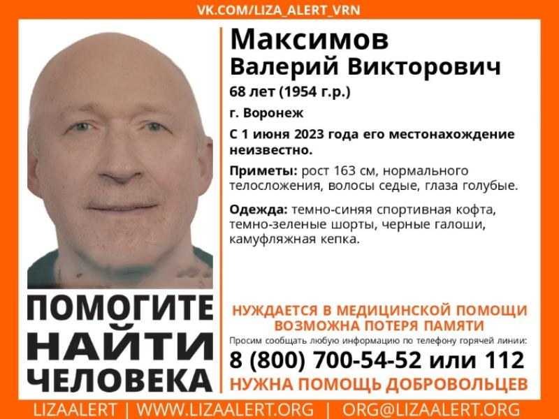 68-летний мужчина с потерей памяти пропал без вести в Воронеже