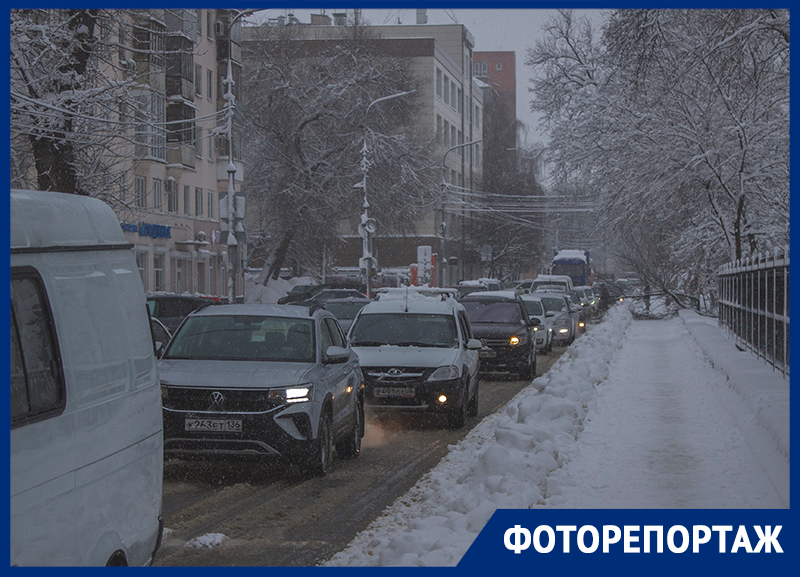 Снежный апокалипсис взял в плен автомобилистов в Воронеже