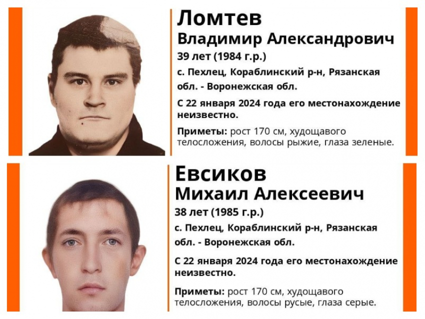 Двое мужчин без вести пропали в Воронежской области