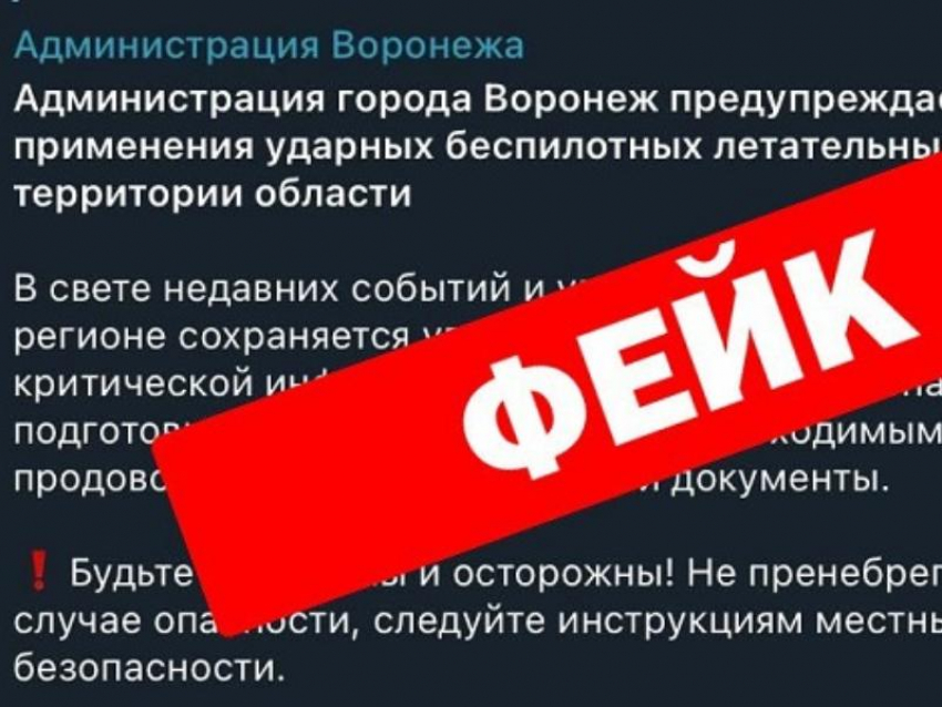 Фейковый аккаунт мэрии Воронежа создали мошенники в Telegram