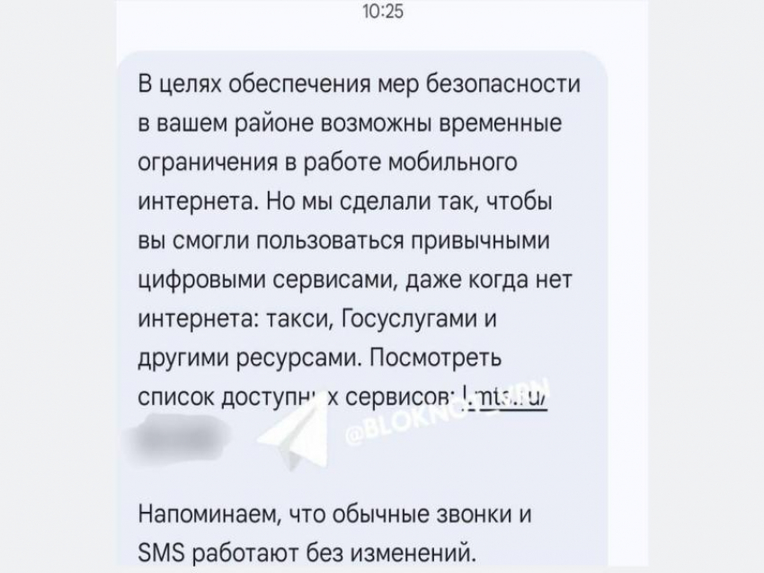 Воронежцам начали рассылать СМС об отключении мобильного интернета