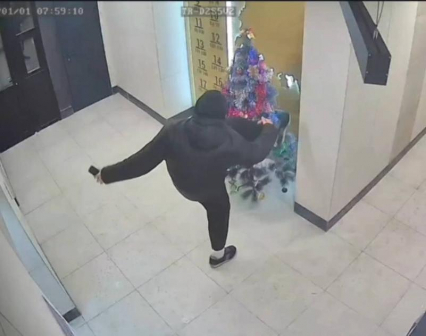 Хейтер нового года попал на камеры видеонаблюдения в Воронеже