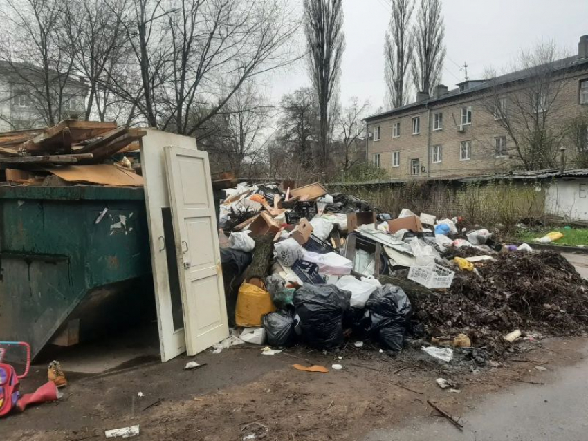 Возврата денег потребовали воронежцы за переполненные мусором контейнерные площадки