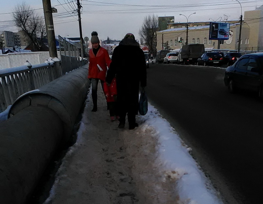 Воронежцы пожаловались на опасный мост, где по краям бездна и проезжая часть