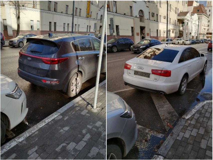 Иномарки без номеров заметили на платной парковке у Воронежской гордумы 