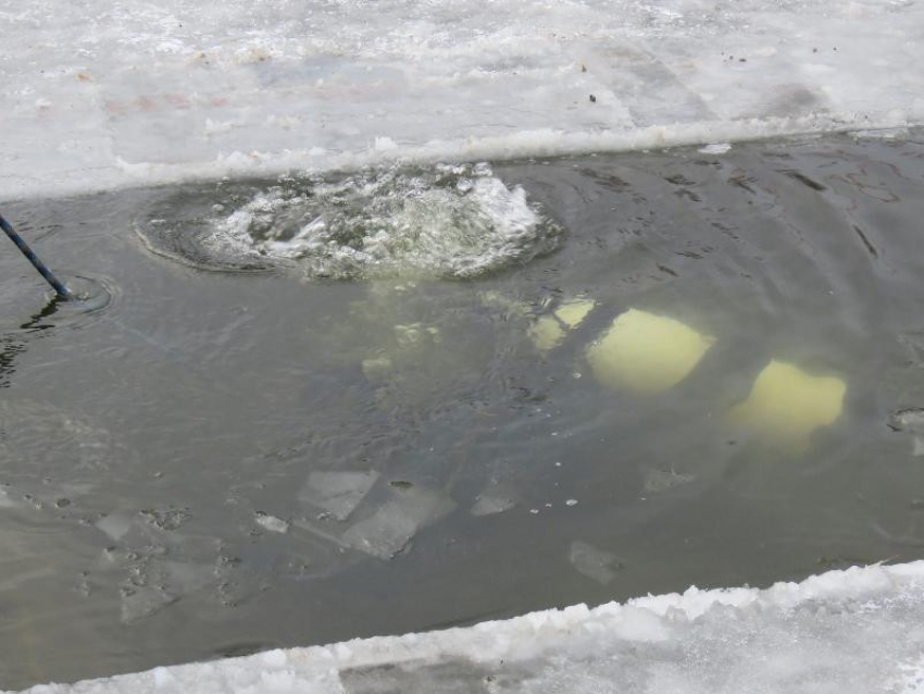 Водитель утопил Lexus, решив проверить на прочность лед Воронежского водохранилища