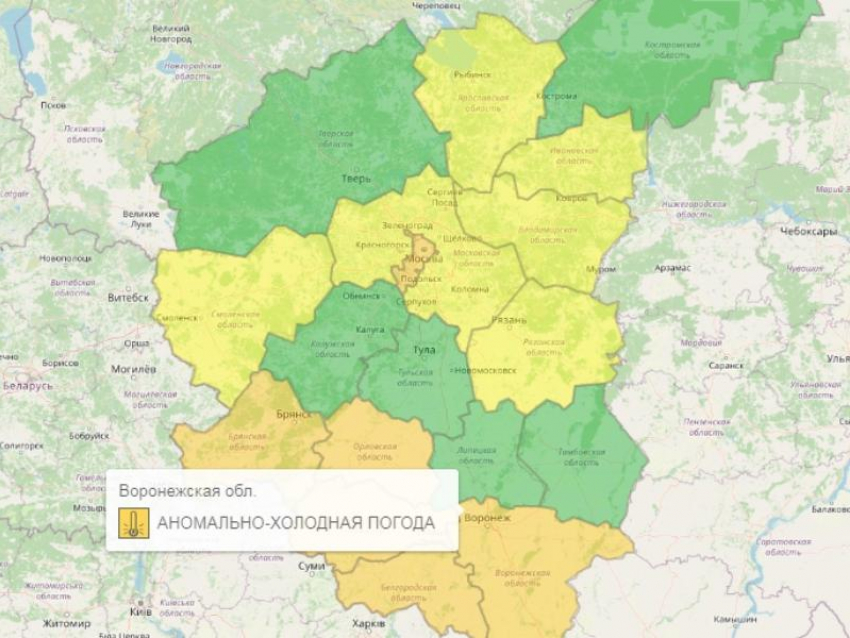 Оранжевый уровень опасности объявили из-за погоды в Воронежской области