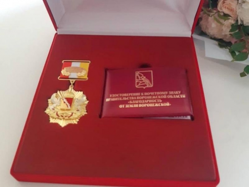 Почетным знаком «Благодарность от земли Воронежской» наградили 55-летнюю директрису
