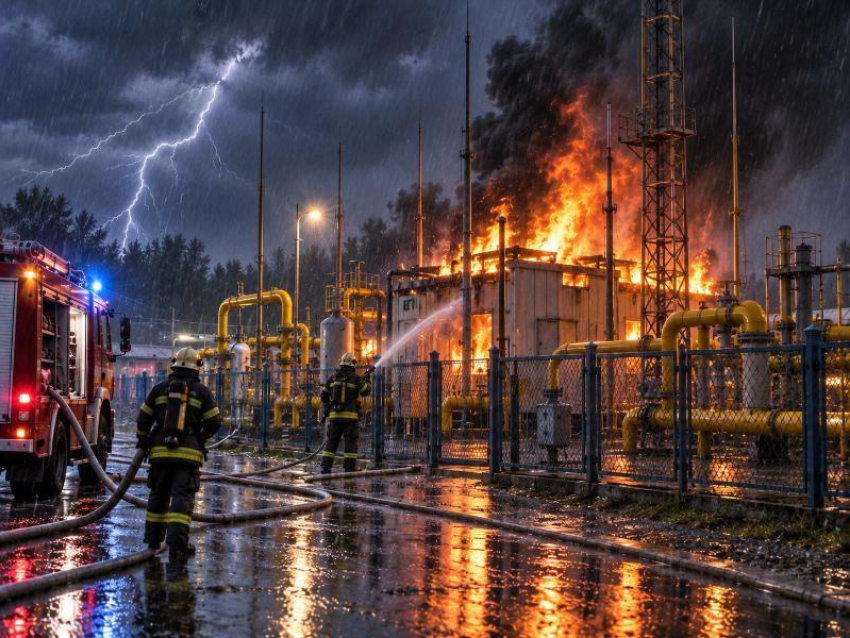 Больше 4 тысяч человек остались без газа после удара молнии в Воронежской области
