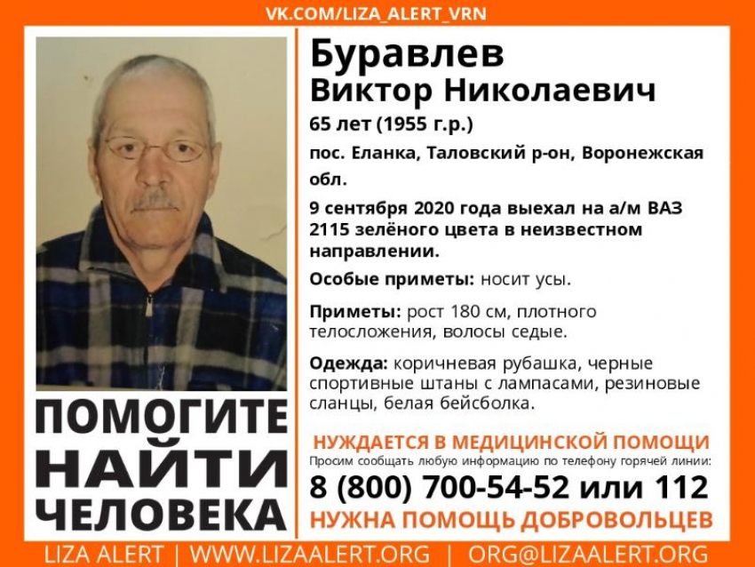 Пожилой автомобилист исчез в Воронежской области