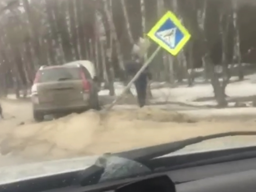 "Снес пешеходник": в Воронеже произошла жесткая авария