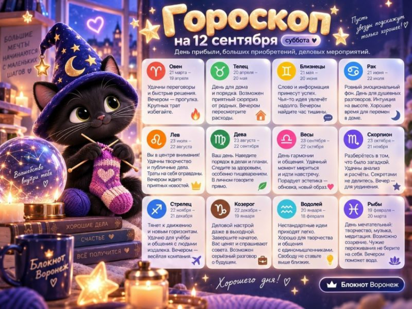 Дарующие подарки судьбы: гороскоп на 12 сентября 