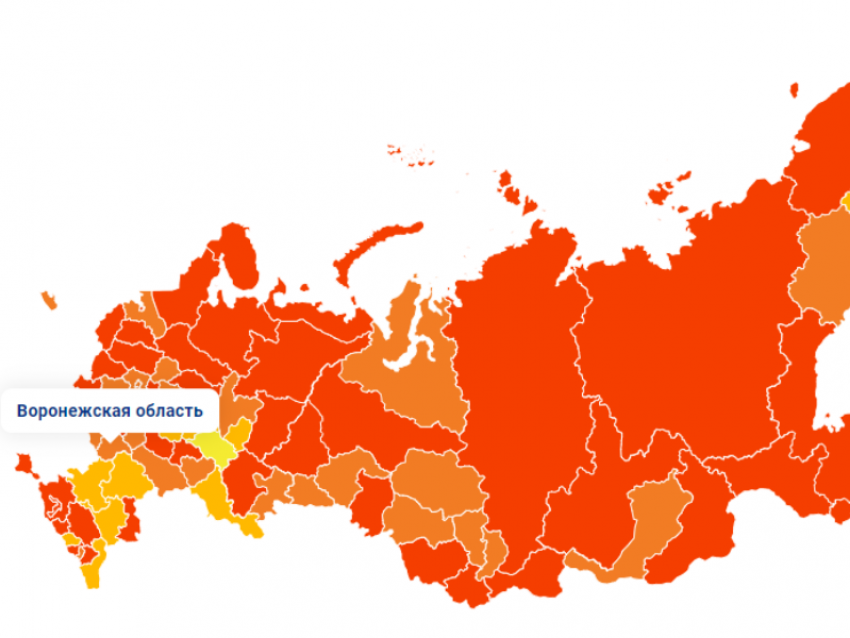 Воронежская область основательно «просела» в ковидном рейтинге регионов по суточным заражениям 