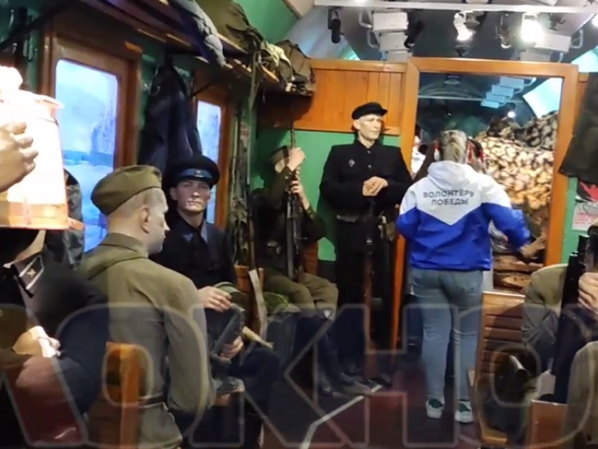 Как выглядит изнутри «Поезд Победы», показали на видео в Воронеже