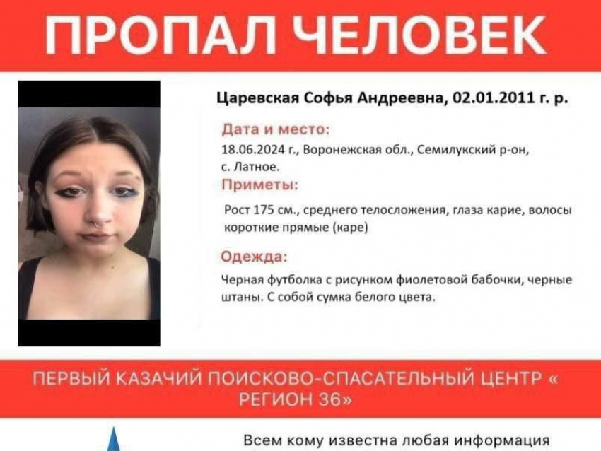 13-летняя девочка без вести пропала под Воронежем