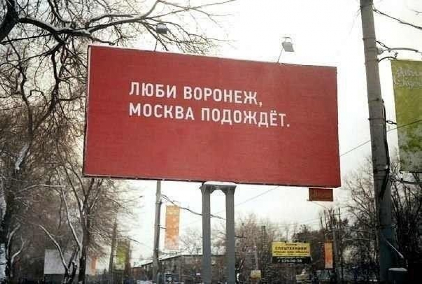 Билборд призвал любить Воронеж и не торопиться в Москву