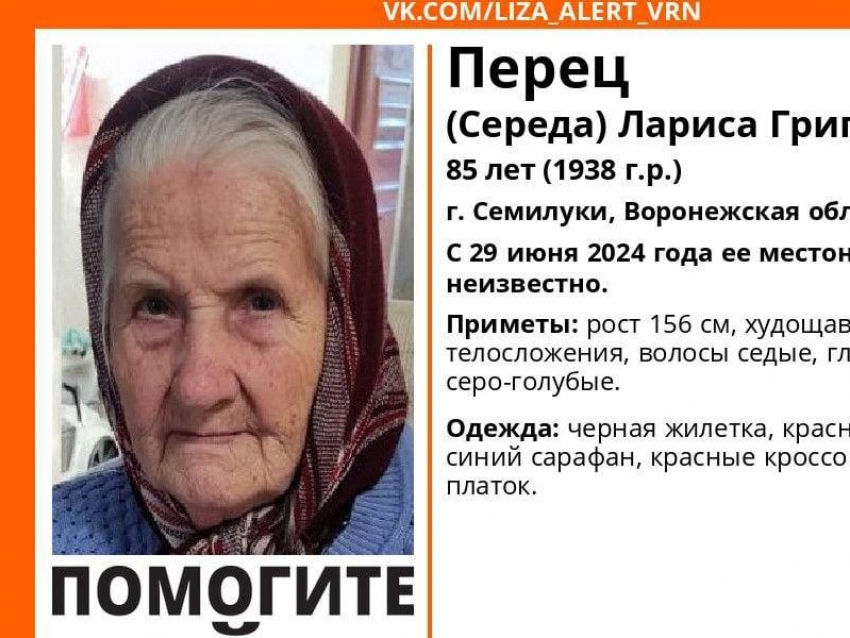 Бабушка с необычной фамилией потерялась в Воронежской области