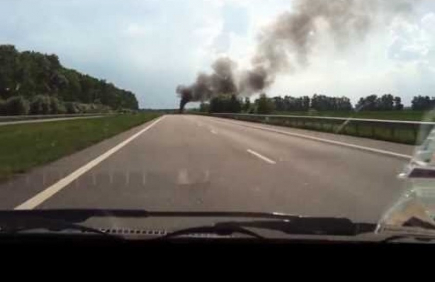 На трассе Дон сгорел грузовик