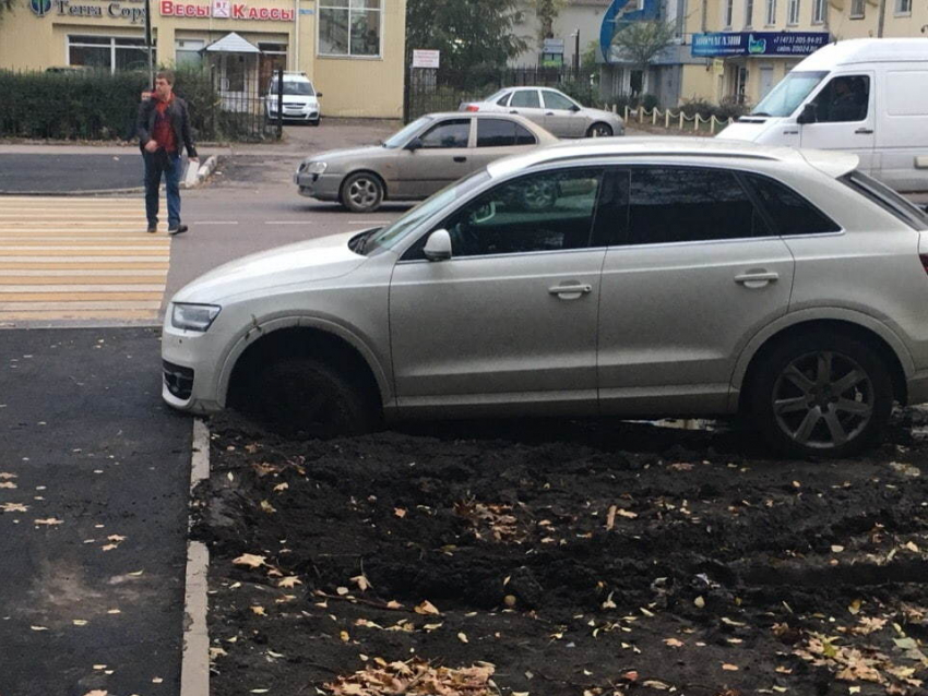 Природа сурово отомстила водителю кроссовера за грязную парковку в Воронеже
