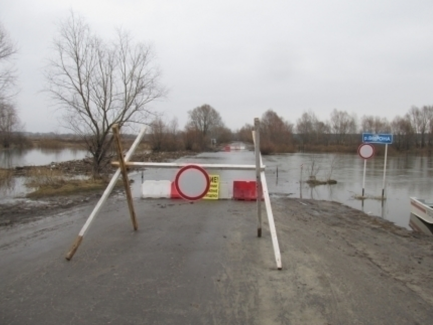 Мост через реку Ворона в Воронежской области ушел под воду 
