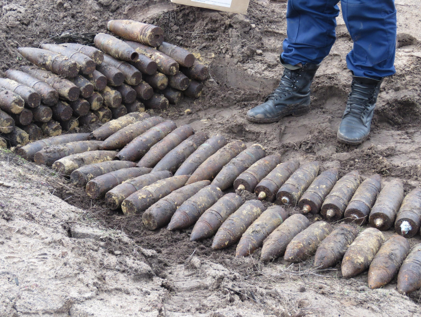 В воронежском селе обнаружили блиндаж с десятками советских и немецких боеприпасов