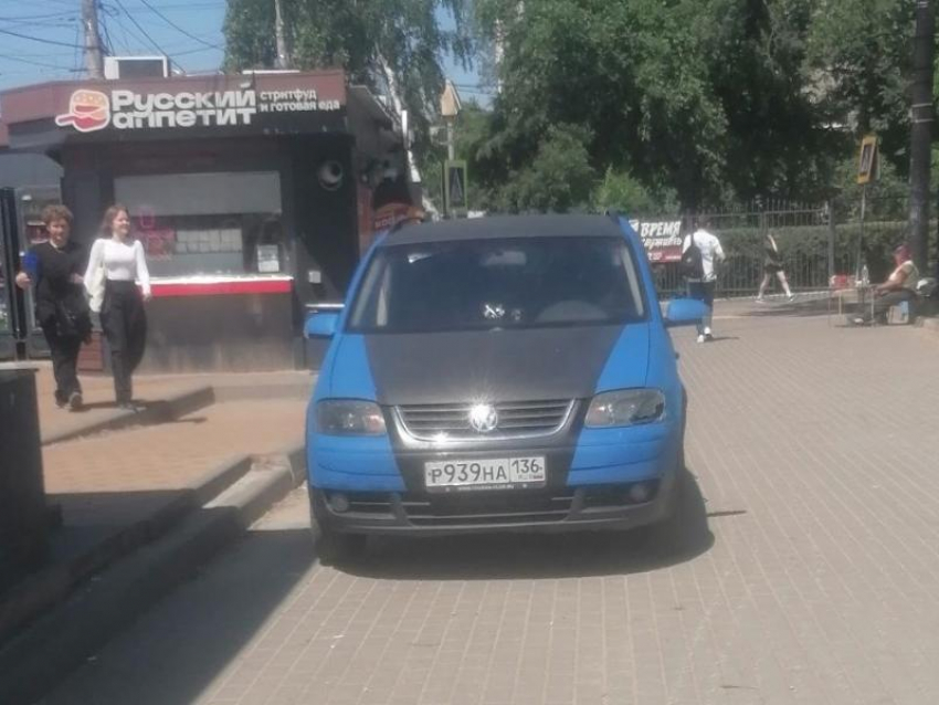 Хамская парковка на тротуарной плитке возмутила воронежца