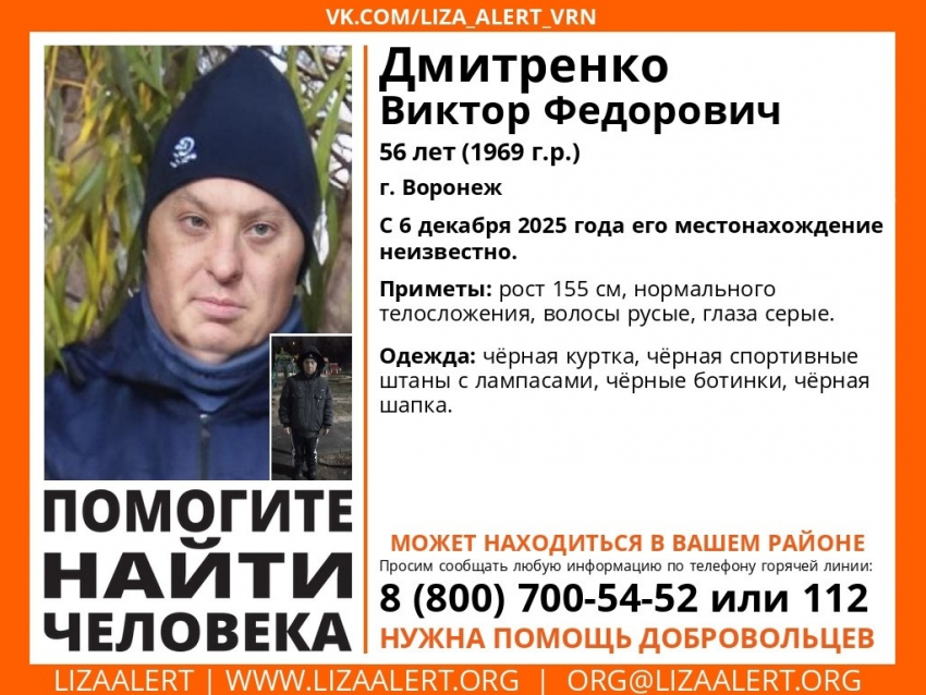 К автомобилистам обратились волонтеры после исчезновения воронежца 