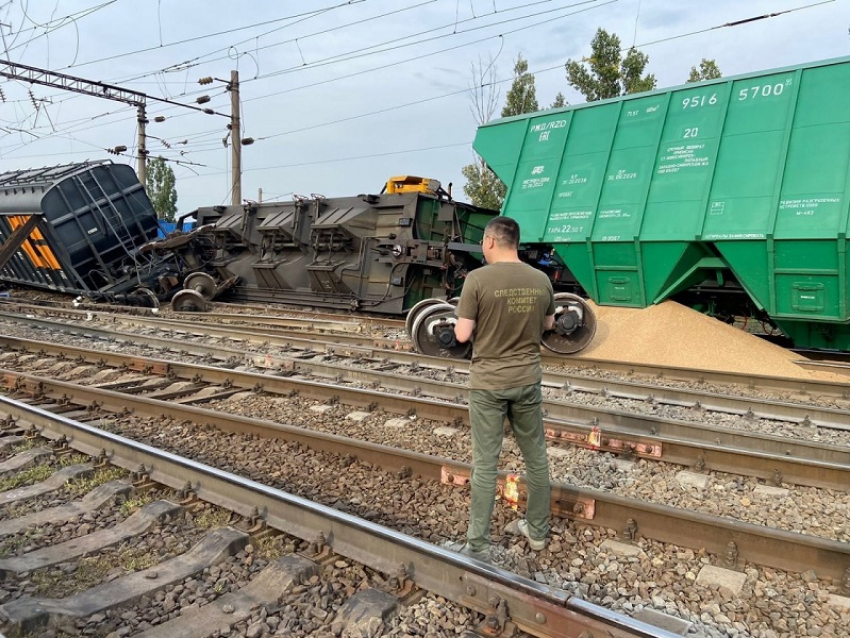 Названа причина схода грузового поезда с рельсов в Воронежской области