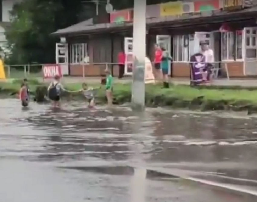 Массовое купание в луже на воронежском Машмете сняли на видео 