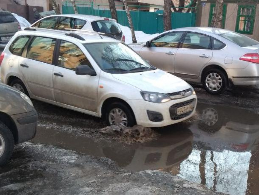 Погружение машин сфотографировали в центре Воронежа