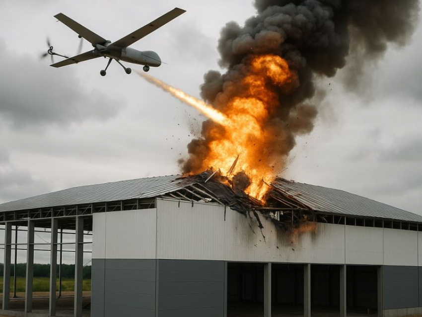 Строящийся склад был поврежден в результате атаки БПЛА на Воронежскую область