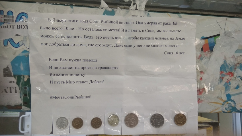 Пронзительное послание от умершей девочки появилось на остановке в Воронеже