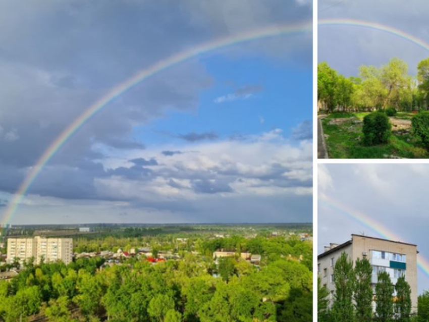 Опубликованы фото чарующей радуги над солнечно-дождливым Воронежем
